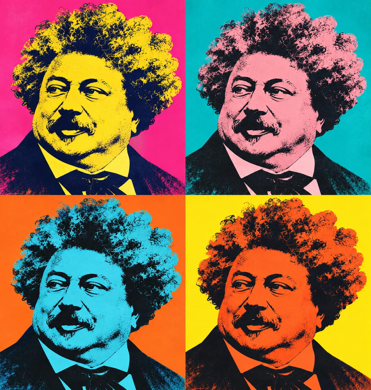 Portrait pop art d'Alexandre Dumas